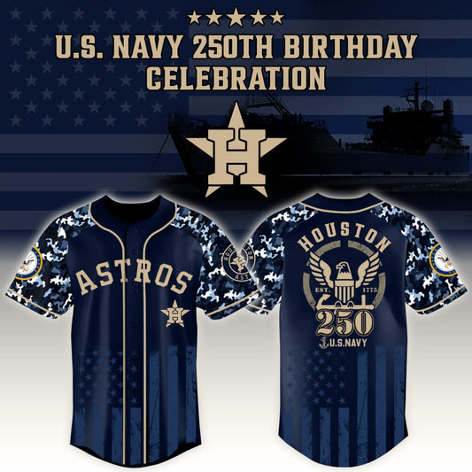 Astros US Navy 250th Birthday Baseball Jersey